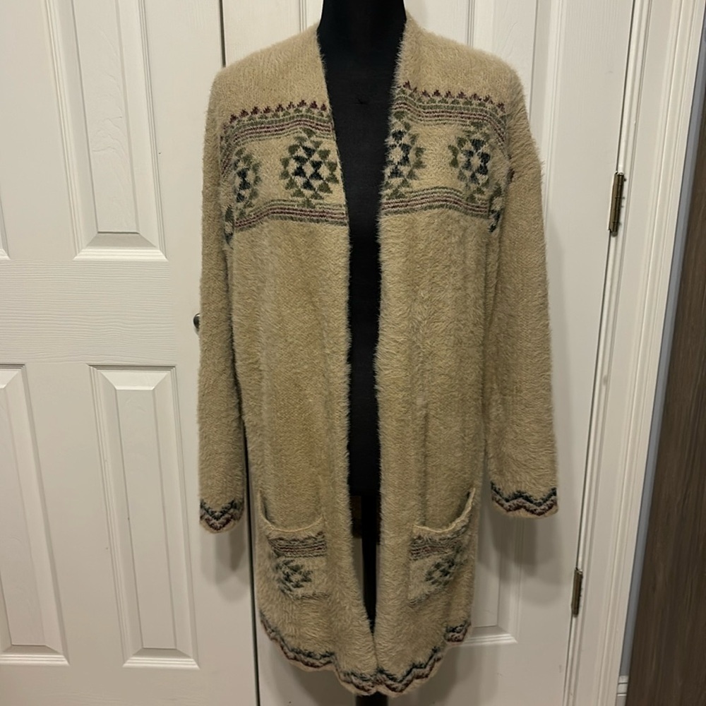 Oceanus Long Open Front Cardigan Sweater